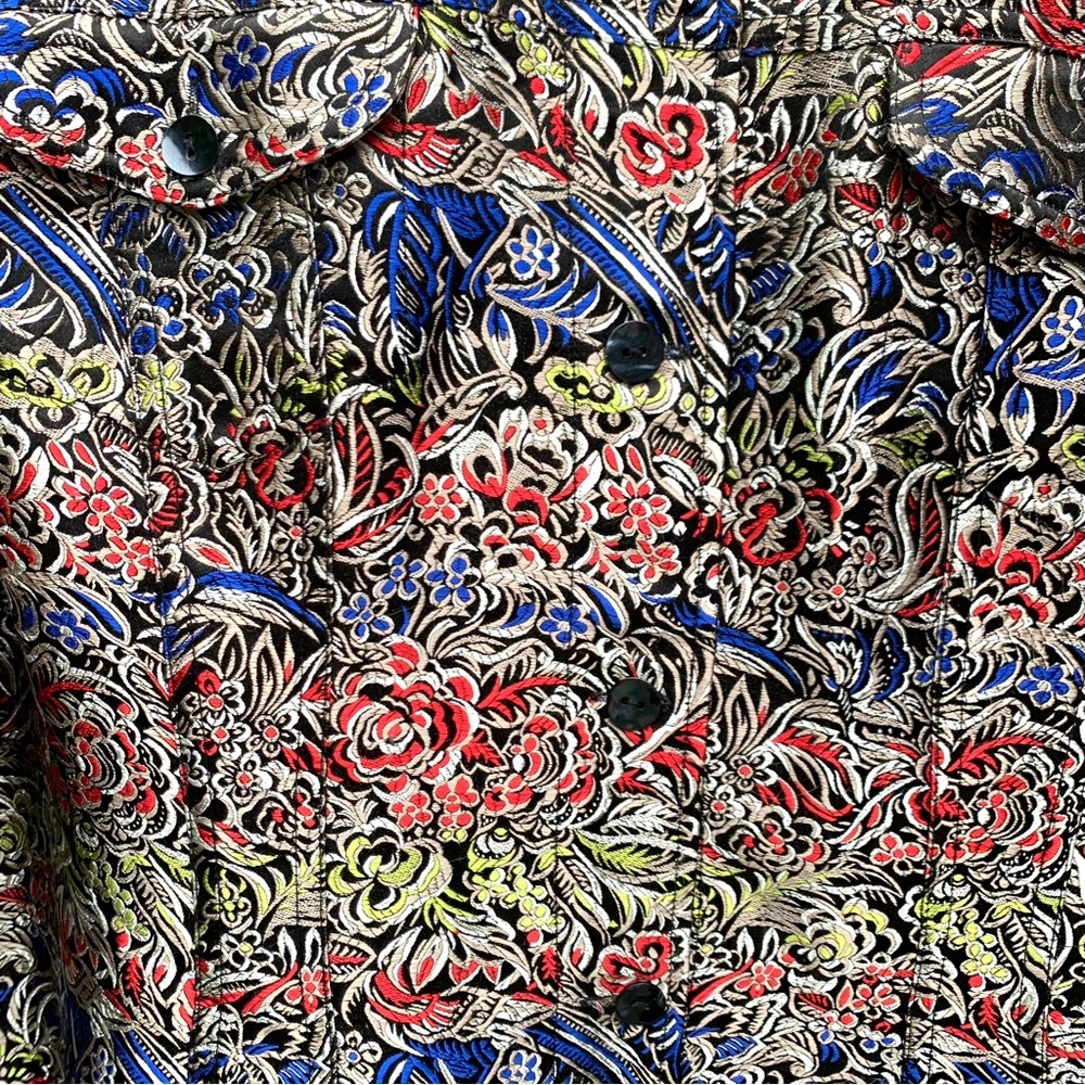 Chicos Floral Paisley Silk Blend Blazer Womens Sz… - image 4